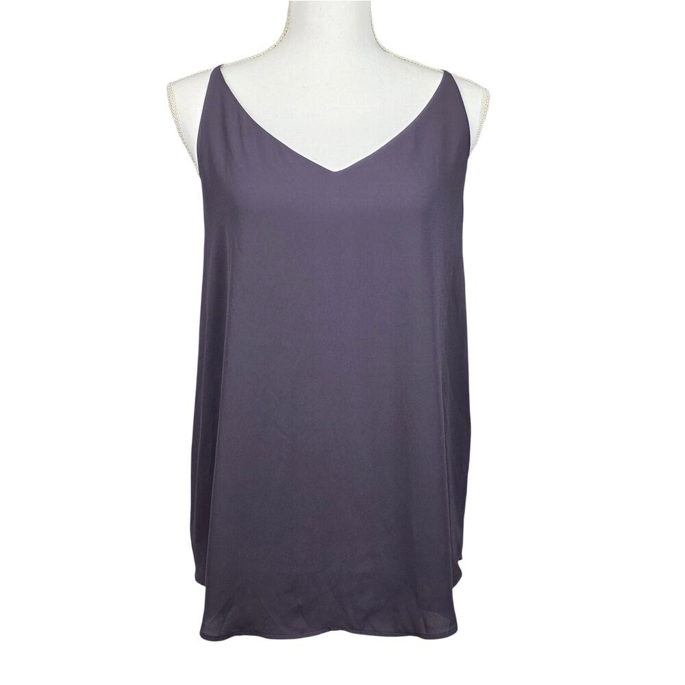 LOFT WOMEN’S LAYERED SHEER‑UNDERLAY CAMI – SIZE MEDIUM – PLUM